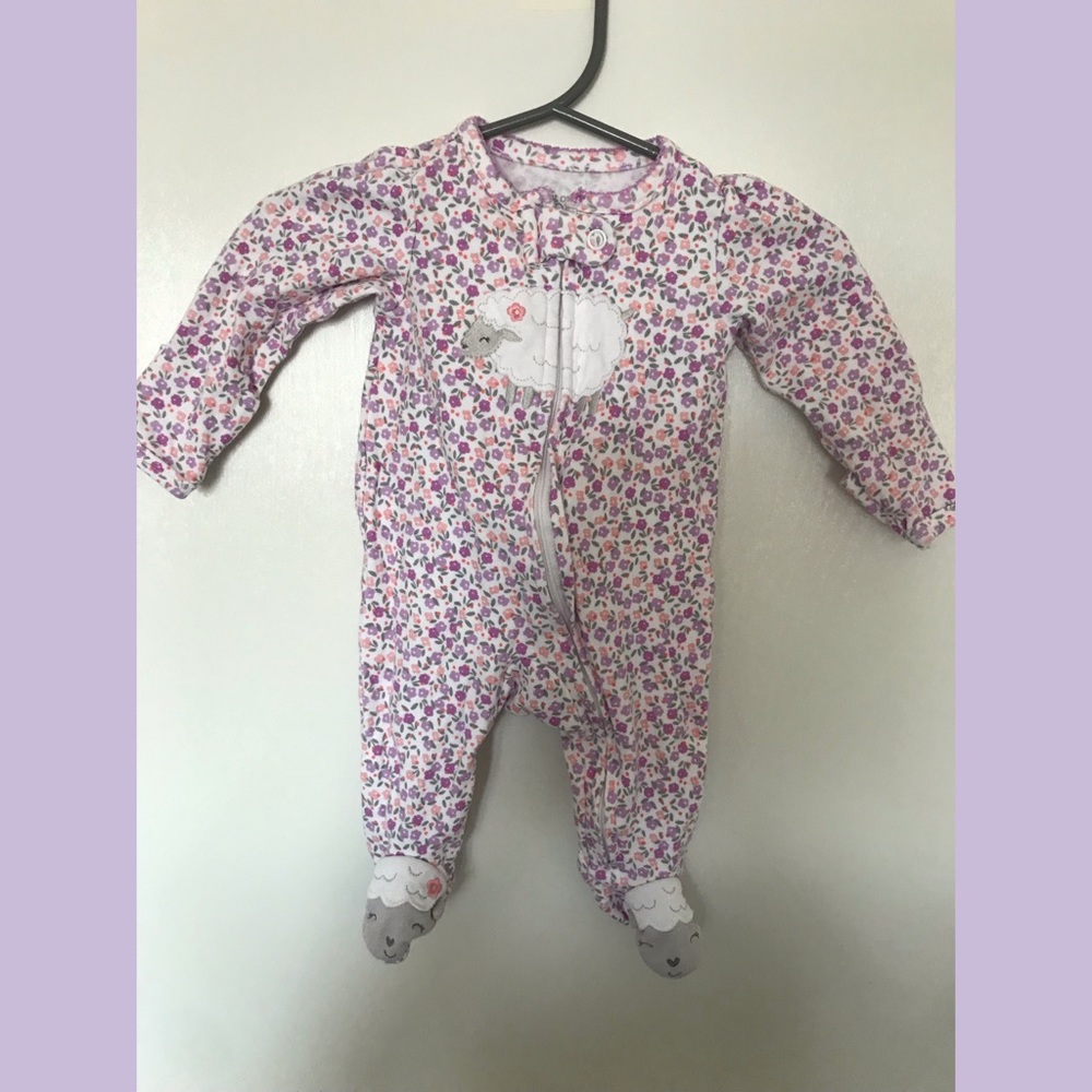 Carter’s baby girl sheep zip up sleeper